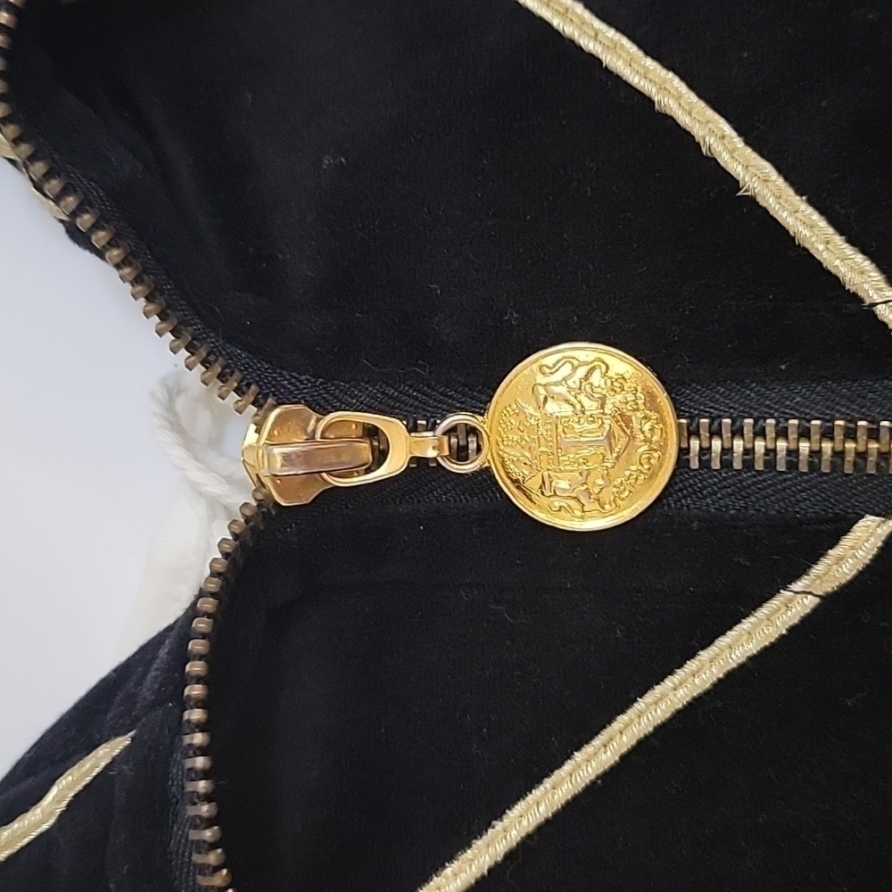 VTG IVANA 1980s Velour Embellished Spider Web Bomber Goth Track Jacket - Picture 6 of 12
